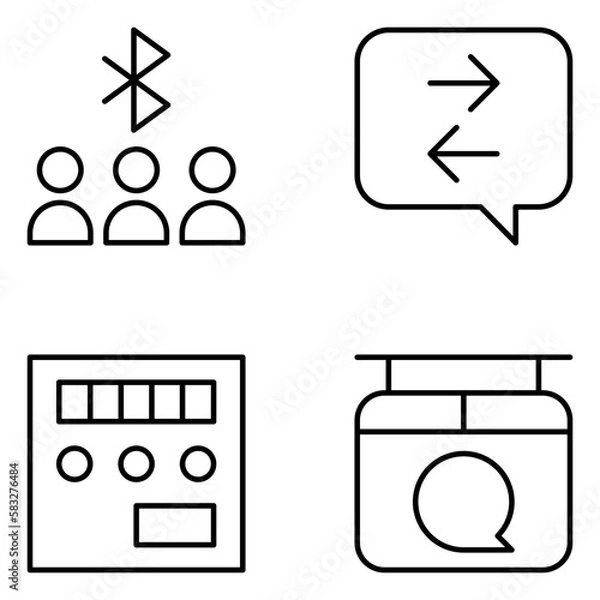 Obraz Communication Vector Line Icons