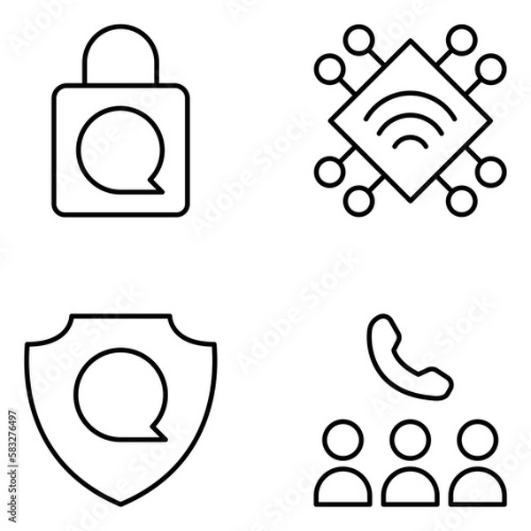 Obraz Communication Vector Line Icons