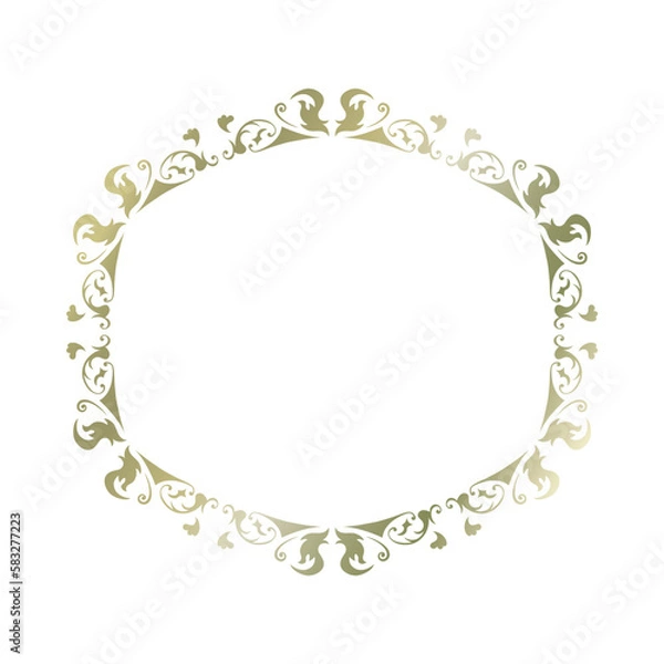 Fototapeta 素材_フレーム_ゴールドの豪華な雰囲気の飾り枠。シンプルで高級感のある囲みのデザイン。文字無し