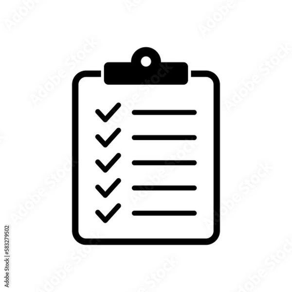 Obraz Clipboard and checklist icon. Project management, questionnaire icon. To do list vector icon for web site and app design.