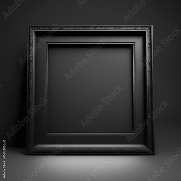 Fototapeta large art frame - picture frame on wall - black frame - gallery style