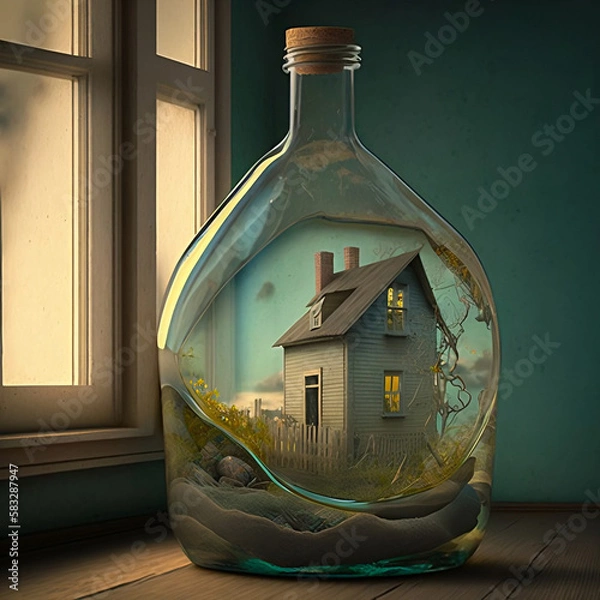 Obraz old house in the bottle
