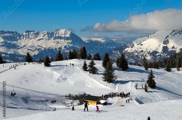 Fototapeta Chamonix ski resort