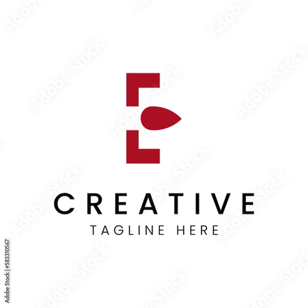 Obraz E Letter Mark Logo Vector Design