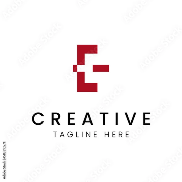 Obraz E Letter Mark Logo Vector Design
