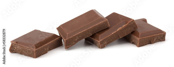 Fototapeta Chocolate bars stack isolated on white background