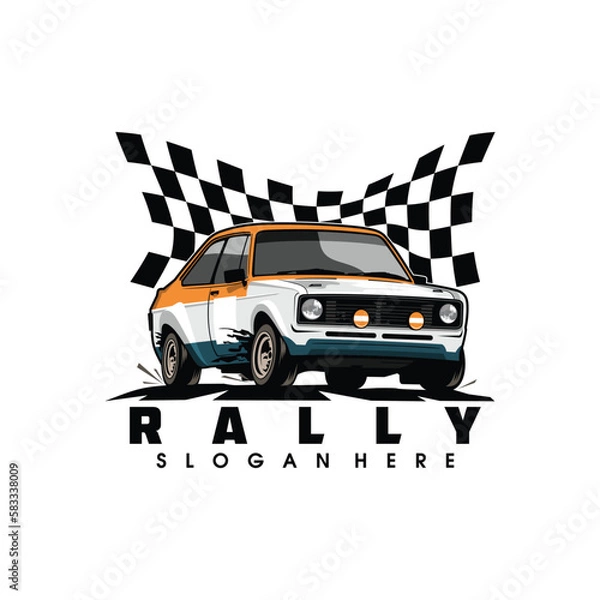 Fototapeta rally car rally car design rally car vector illustration of a car