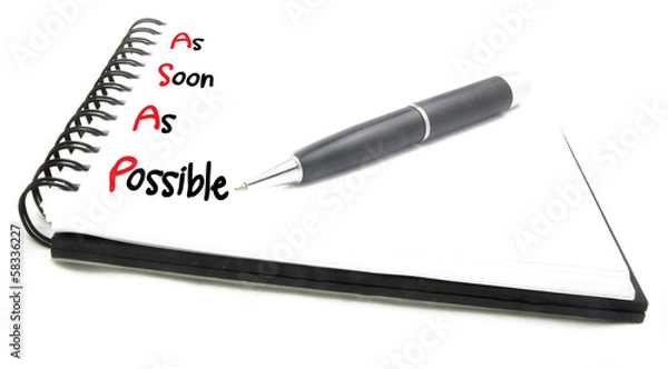 Fototapeta asap as soon as posible