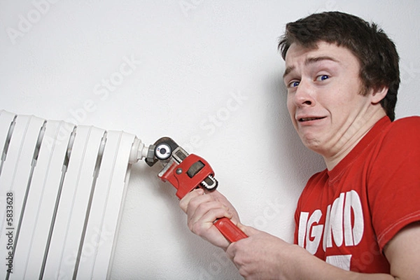 Obraz Scared Plumber boy