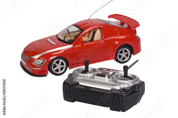 Fototapeta Remote controlled toy car with a game controller