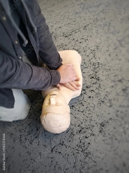 Obraz secourisme - défibrilateur et  massage cardiaque