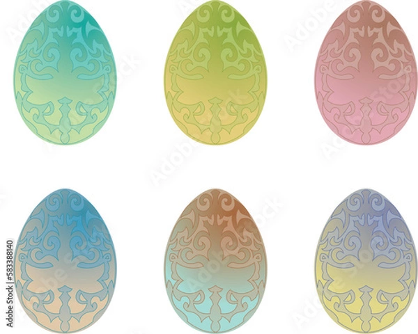 Obraz Happy Easter Day. Colourful easter eggs on white background