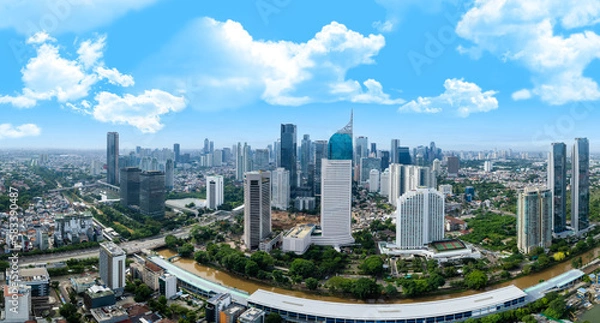 Fototapeta Skyline of jakarta. Jakarta is the capital city of indonesia and one of the most busy city in the world. 