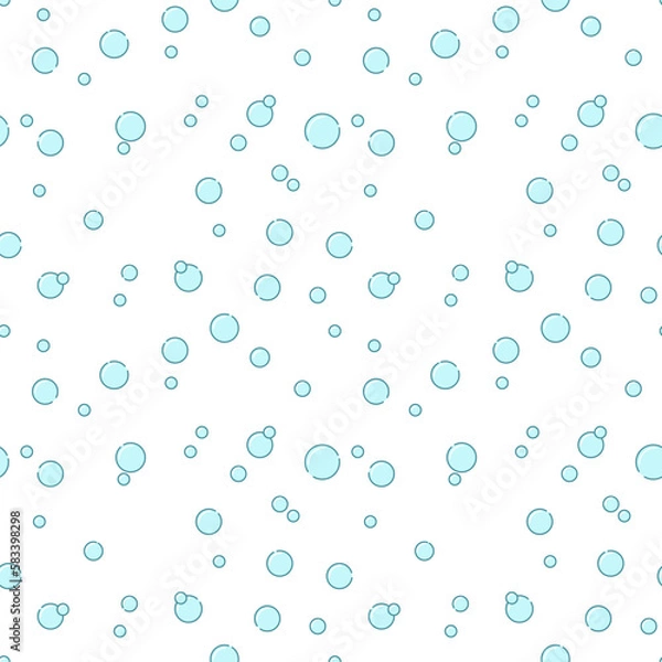 Fototapeta Fizzy bubbles fresh seamless pattern, Background repeating