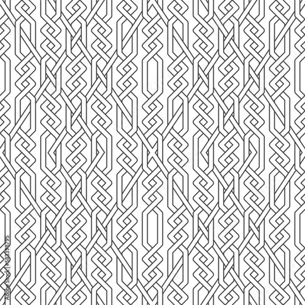 Fototapeta Geometric zigzag line abstract luxury seamless pattern, Background repeating