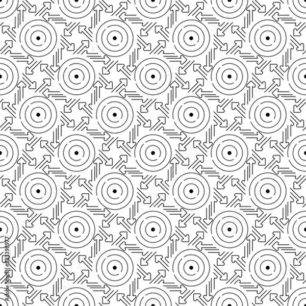 Fototapeta Dart targets and arrows seamless pattern, Background repeating