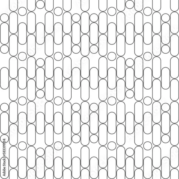 Fototapeta Circles and ovals line up in a vertical line seamless pattern, Background repeating