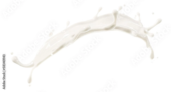 Obraz abstract beauty realistic milk splashing isolated on white background. 3D Rendering. PNG files.