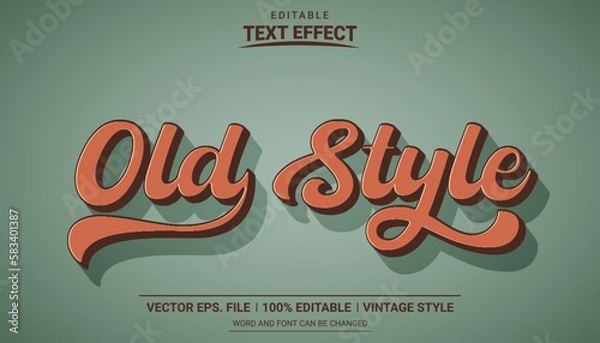 Fototapeta Old style vintage editable text effect