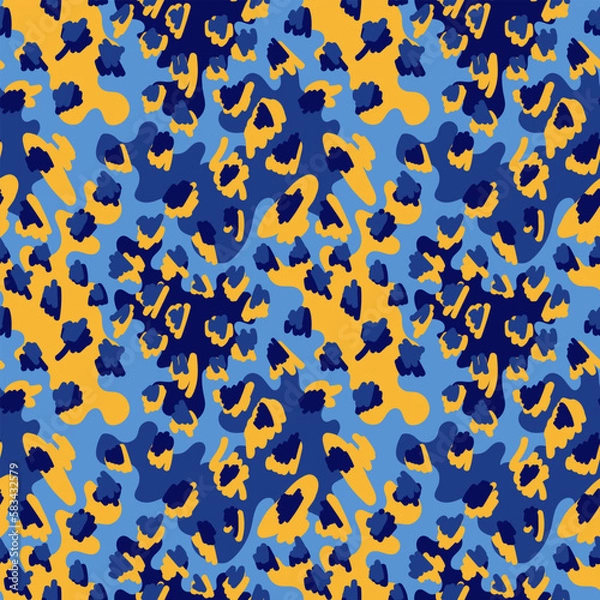 Fototapeta Abstract hand drawn wildlife seamless pattern