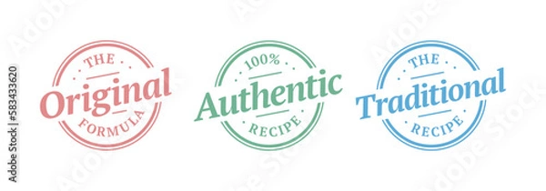 Obraz Original, authentic, traditional formula, recipe, vector icon badge