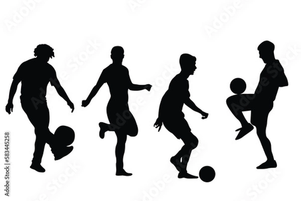 Obraz vector football player silhouettes set
