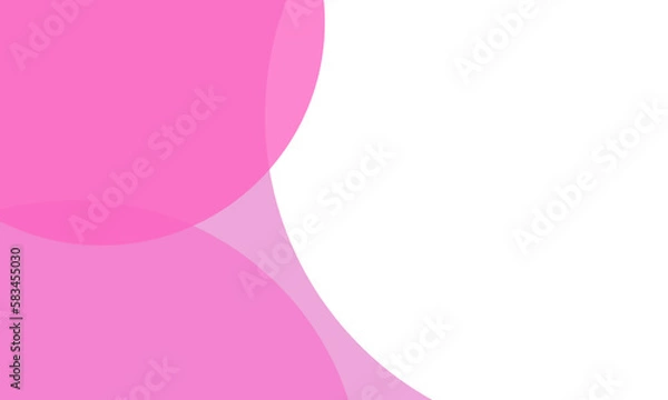 Fototapeta Pink color circles background with overlap layer. For wallpaper, cover, banner, poster, placard and presentation. Pink abstract background for business card and flyer template, vector illustration 