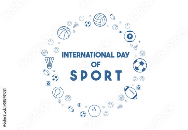Fototapeta Sports Day For Development And Peace Vector Illustration. Suitable for greeting cards, posters and backgrounds. clean and simple.