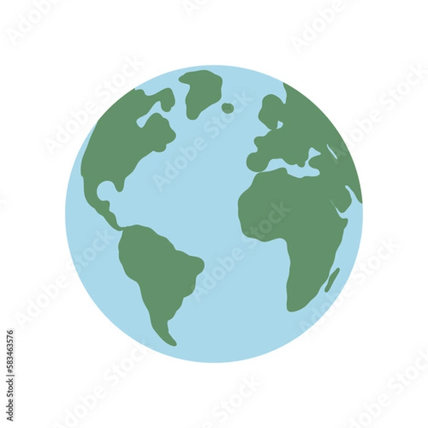 Fototapeta Earth planet icon. Vector illustration of flat planet Earth for web design, banner, infographic