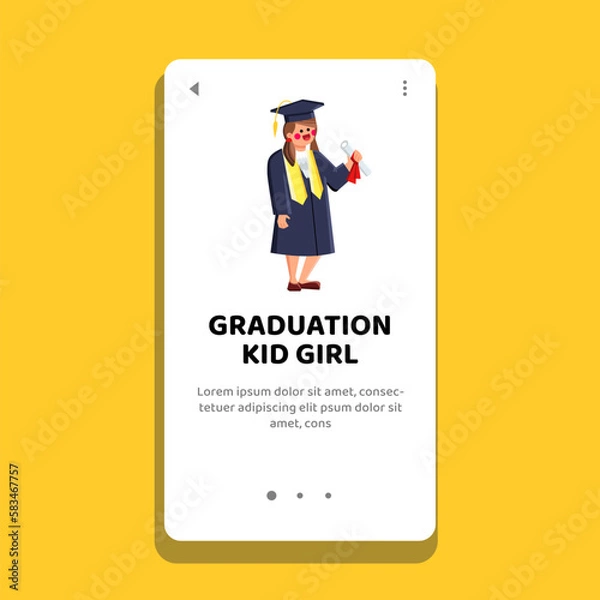 Fototapeta graduation kid girl vector