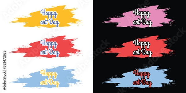 Fototapeta HAPPY ART DAY tshirt vector illustration
