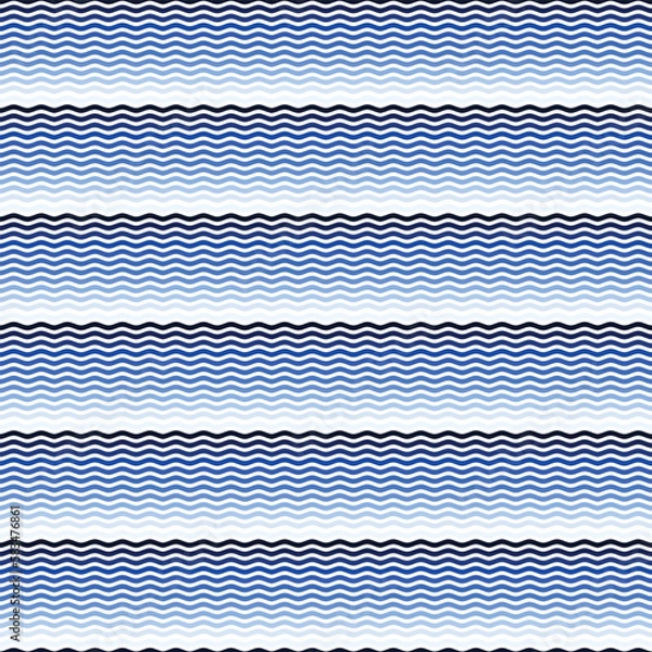 Fototapeta blue shaded waves seamless repeat pattern