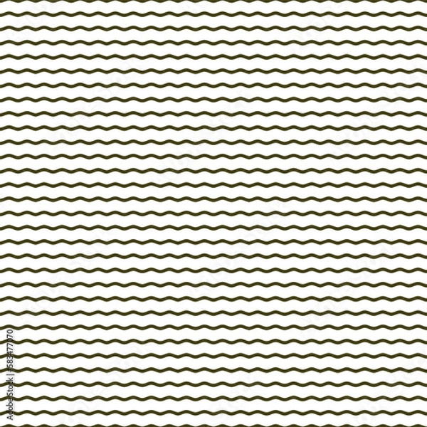 Fototapeta dark olive green waves seamless repeat pattern