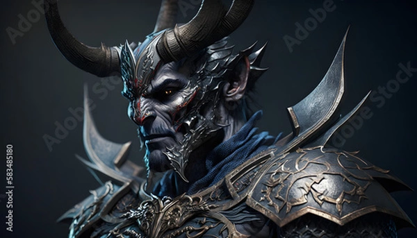 Fototapeta Demon in armor. Generative AI