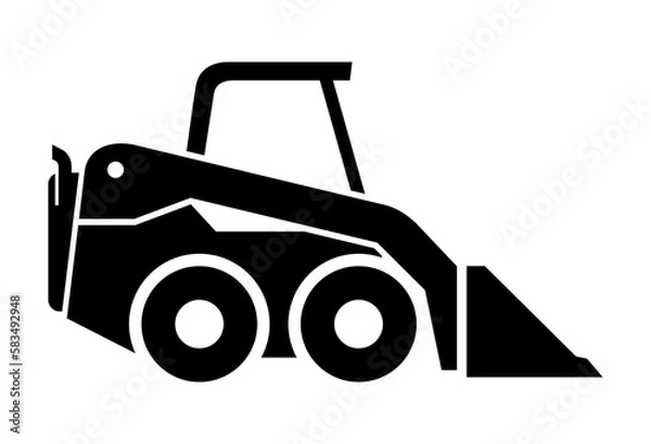 Fototapeta Skid steer loader vector icon