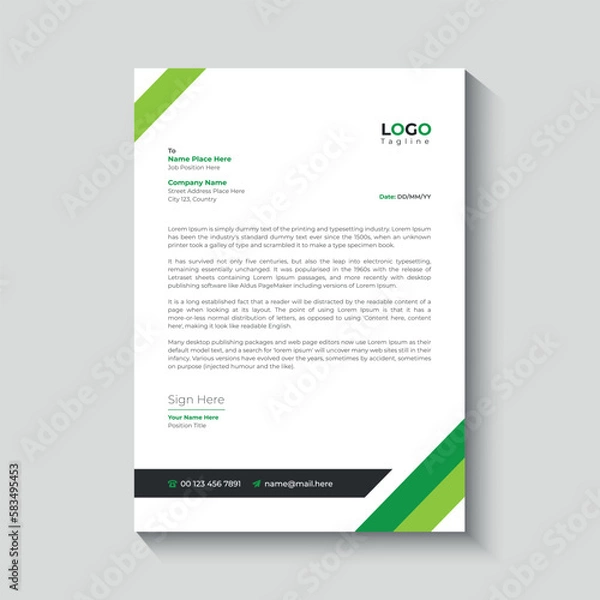 Obraz  letterhead template design