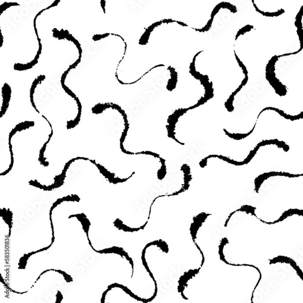 Obraz Chaotic Wavy Inky Pattern on Blotting Paper