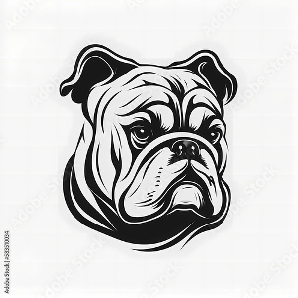 Obraz Bulldog Head Logo. Generative AI