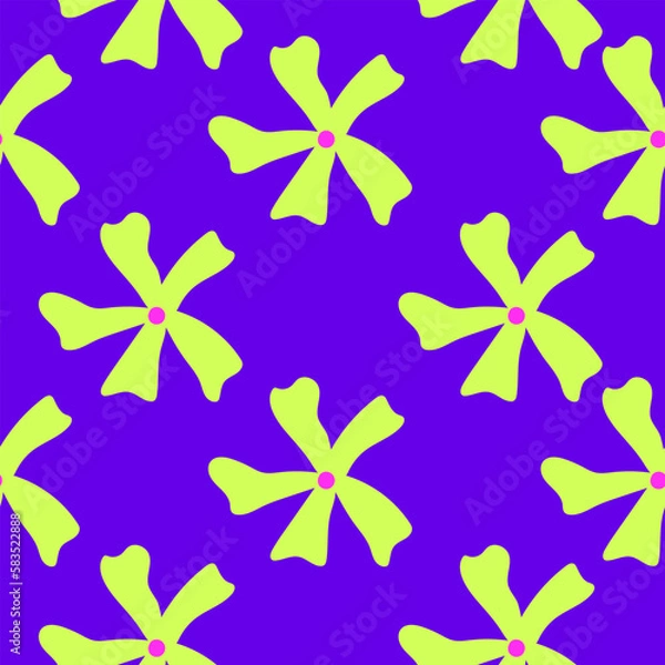 Fototapeta Abstract summer seamless pattern with flowers. Geometry simple floral background
