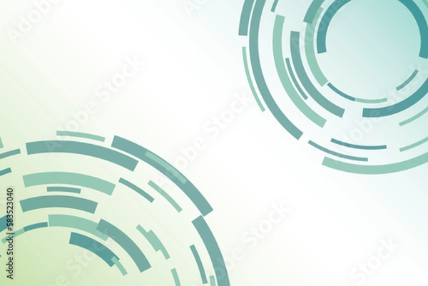 Obraz グリーンの曲線と円形をあしらった落ち着いたトーンの背景