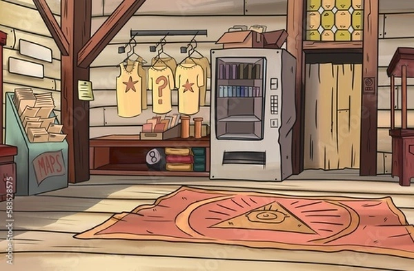 Obraz living room with fireplace