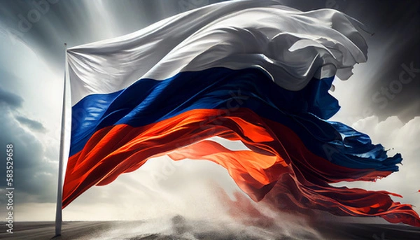 Fototapeta the flag of russia illustrated by generative ai.
