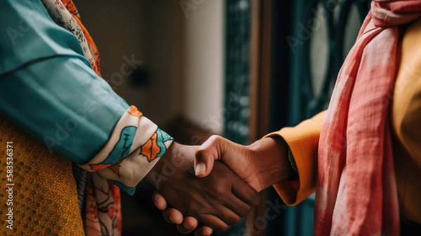 Obraz ethnical man handshake