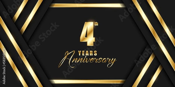 Obraz 4th anniversary illustration background.