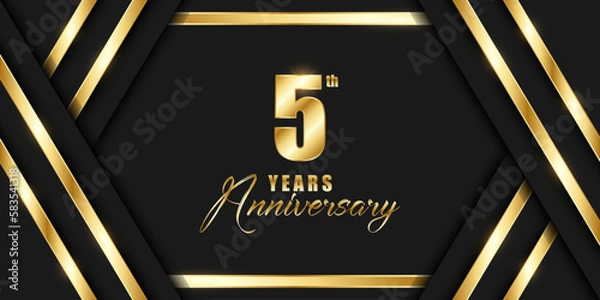 Obraz 5th anniversary illustration background.