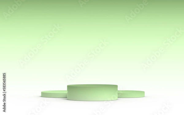 Fototapeta 3D podium for products presentation on a green gradient background. Design element. 3D illustration.