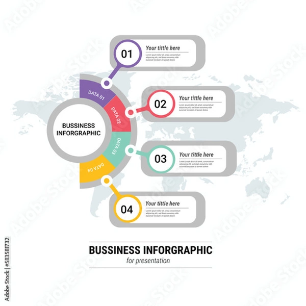 Fototapeta inforgraphic business template colorful graphic elements Timeline design for presentation