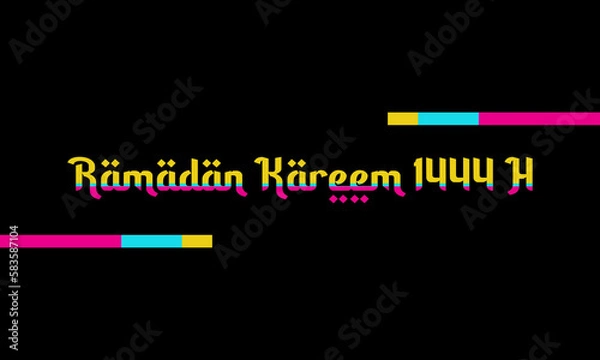 Obraz ramadan kareem lettering on a simple black background, with colorful blends