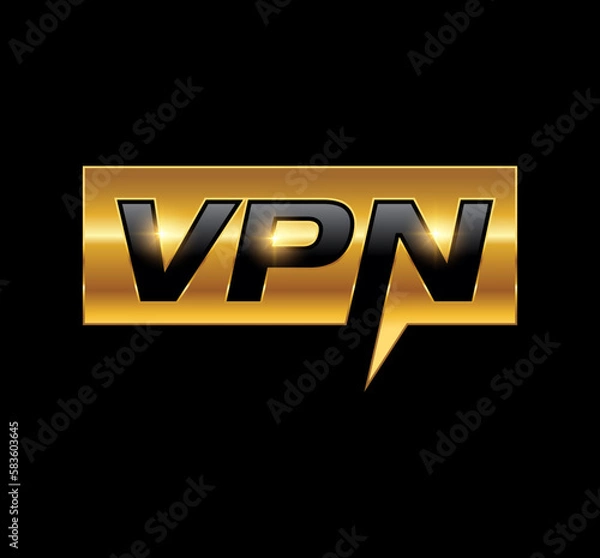 Obraz VPN Monogram Initial Golden Logo Vector Icon
