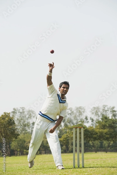 Obraz Cricket bowler in action